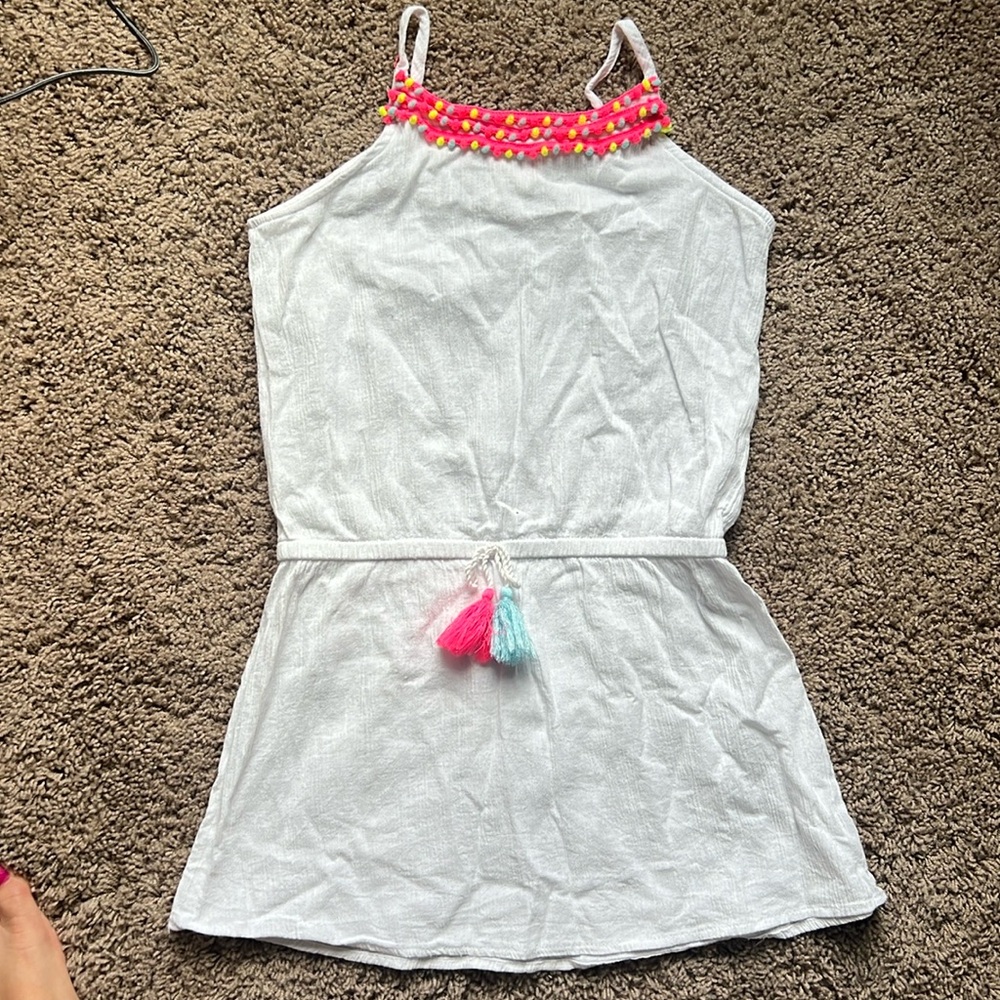Girls cover up. Tassels and neon pom poms. Size 14